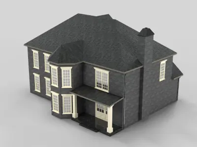 British House Design 12T1 Low-poly 3D model