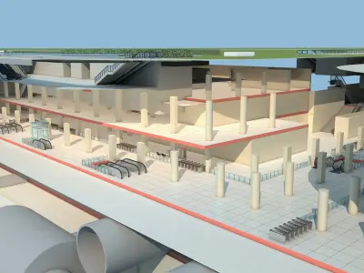 Section of Subway Station 1 3D model