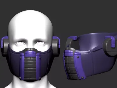gas mask helmet scifi high poly sculpt  ver8 3d printable  3D model