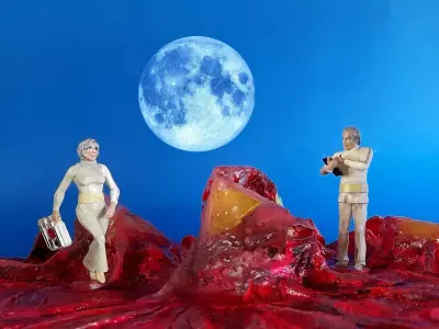 Space 1999 Russell and Bergman toy figurines 3D print model