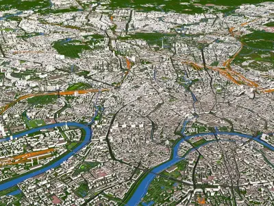 Moscow City 100x100KM September 2020 3D model