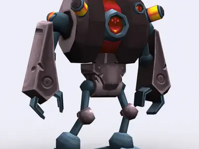 3DRT - Chibii-robot-17 Low-poly 3D model