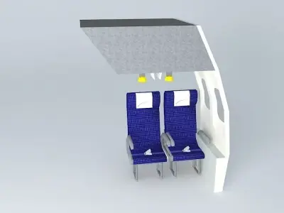 Airline seats with emergency masks Free 3D model