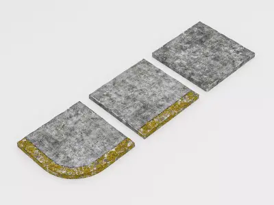 Modular Concrete Street Slabs Low-poly 3D model