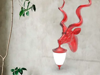 Goat Head Wall Lamp 3D print model