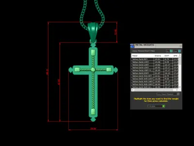 Cross Light Gold 4CP085 3DM STL 3D model