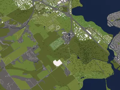 Madison 50x50km City Map Model 3D model