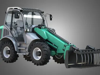 Loader KL80-8T  with Fork with Grapple - Front Loader 3D model