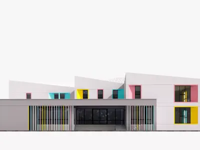 kindergarten Low-poly 3D model