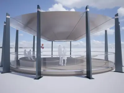 Circular Deck Viewing Platform 3D model