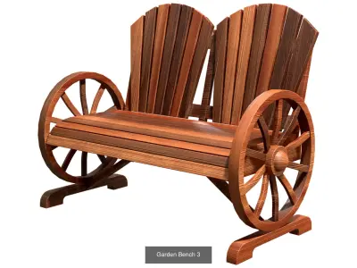 Garden Bench Collection 3D Model Pack