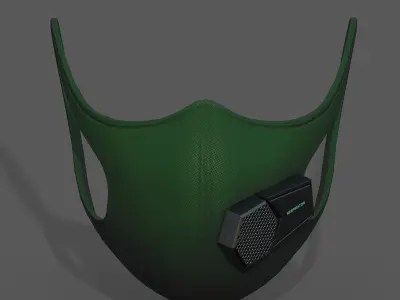 Gas mask fabric futuristic technology  Low-poly 3D model