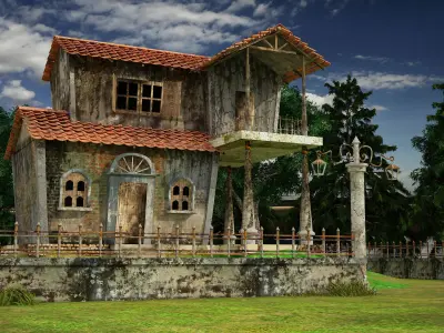 Cartoon 3D House Low-poly 3D model