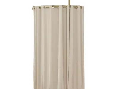 Curtain HE-No 09 Clothing Store Fitting Room Curtain 01 3D model