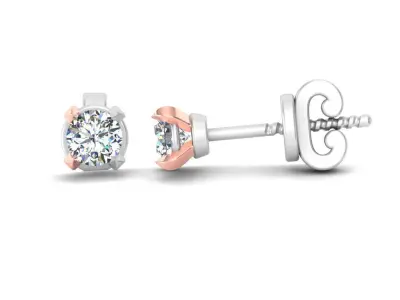 Solitaire earring light weight Simple  3D print model