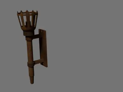 Medieval torch Game of Thrones Style Low-poly 3D model