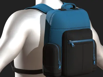 Backpack bag baggage Color 3d low poly Low-poly  3D model purchase