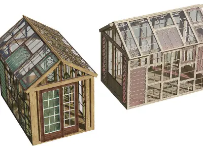 Aged frame greenhouse 3d model 3D model