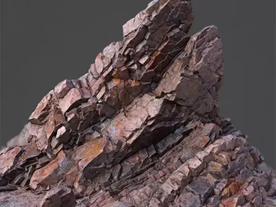 Realistic Rock Formation 3D Natural Stone Outcrop Outdoor Scenes Low-poly 3D model