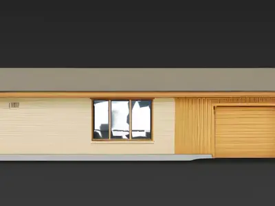 Mid-Century Modern American Ranch House 3D Model Low-poly 3D model