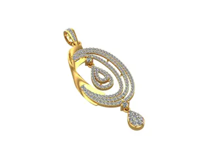 082 - Ladies Fancy Diamond Pendant 3D print model