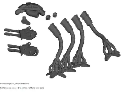 Dark Techno tripod walkers 3D print model