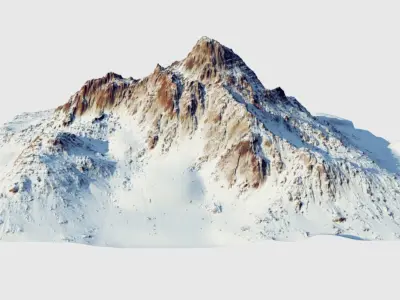 Snow mountain Low-poly 3D model