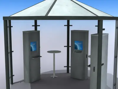 Multimedia Kiosk Low-poly 3D model