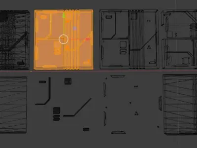 SPECIAL Sci-fi Panel Maker BLENDER KIT and SVG paths Low-poly 3D model
