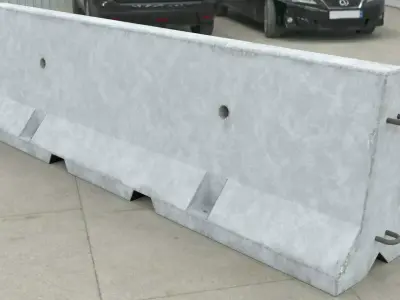 Concrete Barricade Low-poly 3D model