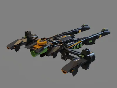 spaceship scifi alien planet  3D model
