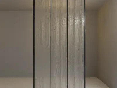 Glass partition door 50 Low-poly 3D model