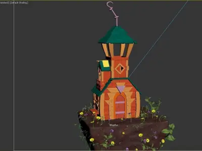 stylized scene 3D model