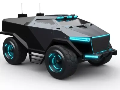 sci-fi military jltv 3D model