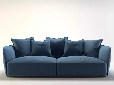 Blow sofa with pillows 3D model