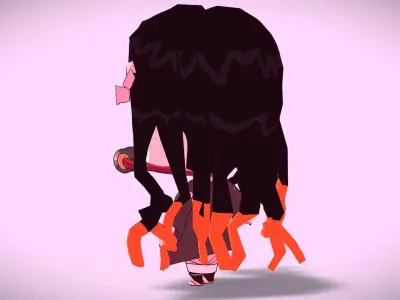 Nezuko chibi from Kimetsu no yaiba Low-poly 3D model