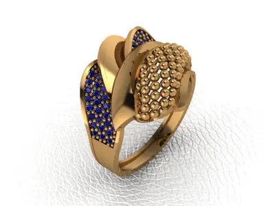 ring 4 piece  drawing 3d rihone drawing ring rings ring models  3D print model