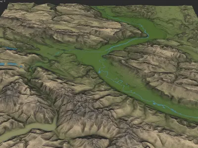 Grenoble Low-poly 3D model