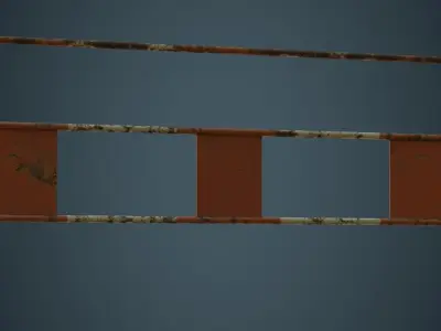 Crowd Barrier 4B Low-poly 3D model