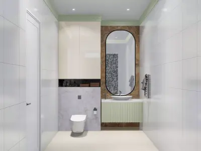 Bathroom interior concept Low-poly 3D model