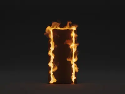 Burning door vdb 3D model