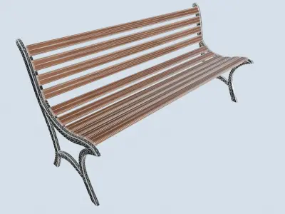 Street bench low poly pbr game ready Low-poly 3D model order