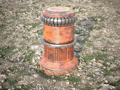 Mossy stones tile  Low-poly 3D model