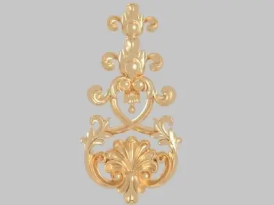 pattern wood cnc  flowers 3d model  classical gold frame  3D model