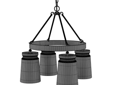 Golden Lighting Rubbed Bronze Chandelier 3D model