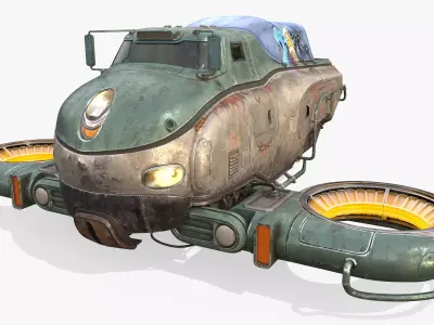 Sci-Fi Flying Hover Truck Space Fighter 3D model