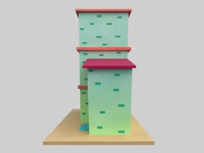 Cartoon Building Low Poly Game Ready Low-poly 3D model