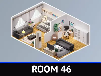 Room 46 Low-poly 3D model