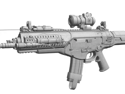  Tactical Assault Rifle 3D Model - Modern Military Gun 3D model