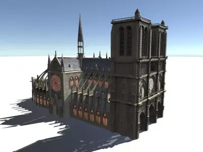 European Buildings Low-poly 3D model